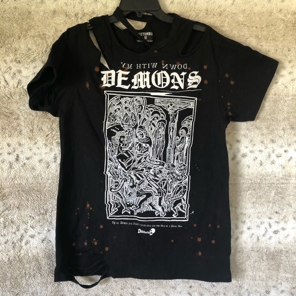 Disturbia Down With My Demons destructed tee